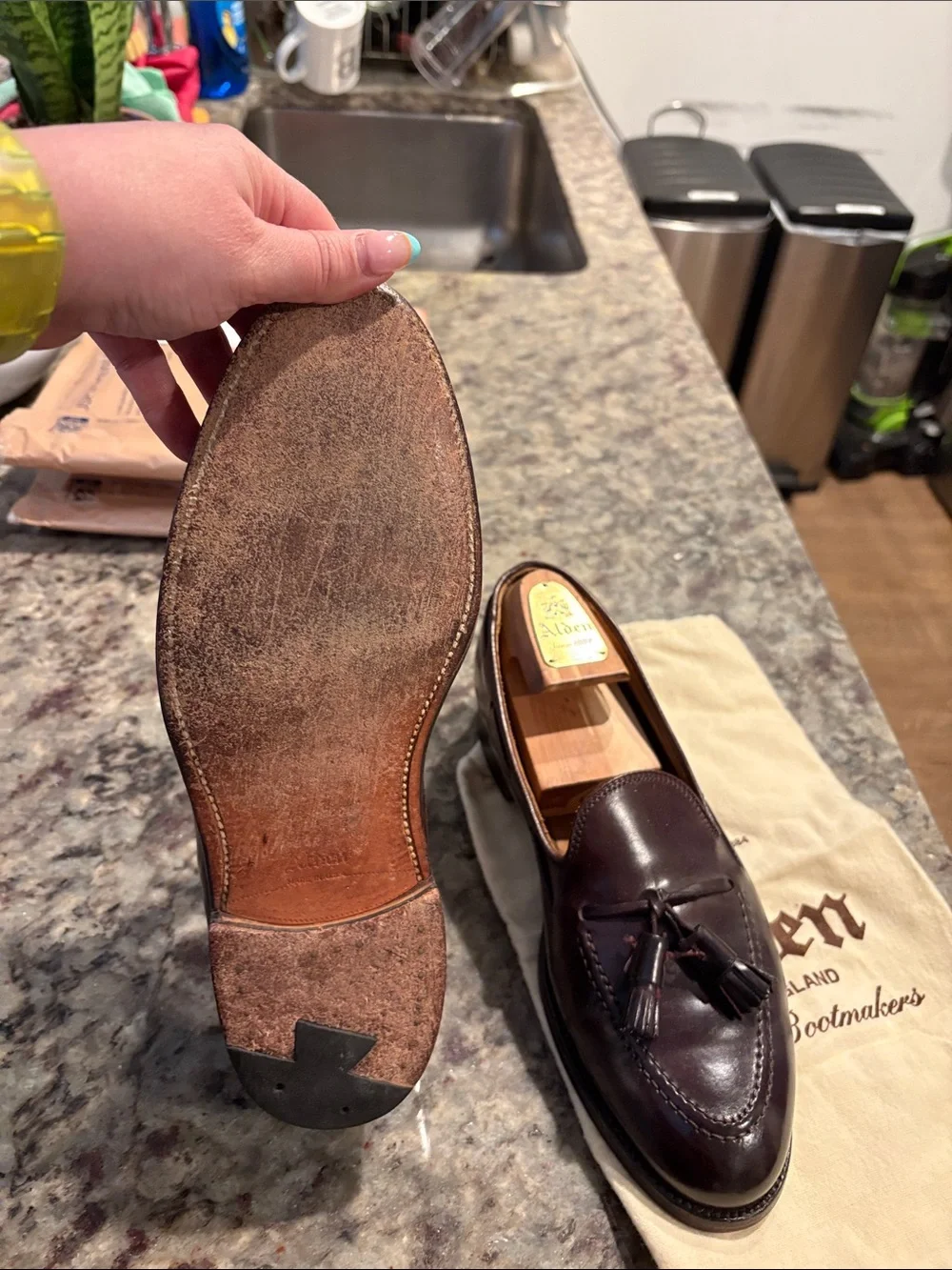 Alden Men’s Tassel Loafers in Burgundy Brown